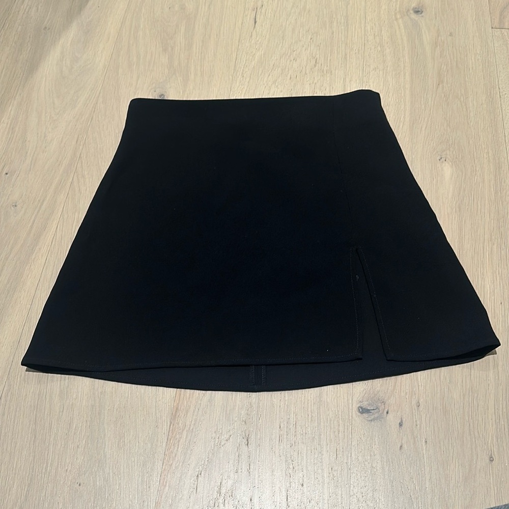 Zara black mini skirt with small side slit size S